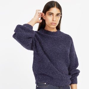 FRANK & OAK • Navy Fuzzy Bouclé Crewneck Sweater M